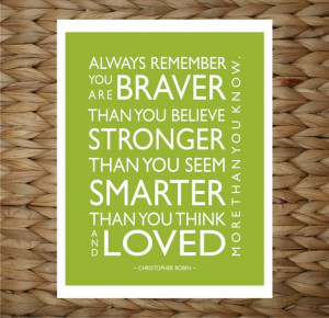 ... Print 8x10 Nursery Wall Art - Famous Quote by Christopher Robin