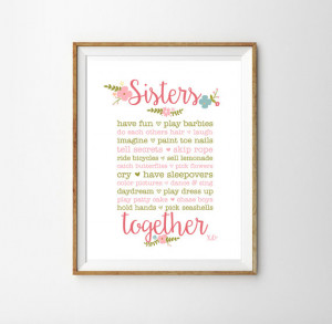 Floral Sister Quote... for a Little Girl's Nursery/Bedroom - Floral ...