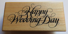 PSX HAPPY WEDDING DAY WORDS PHRASE QUOTE 1992 CURSIVE WOODEN RUBBER ...