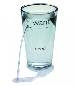 컵에 Want와 Need가 표시되어 있는 거 보이죠.