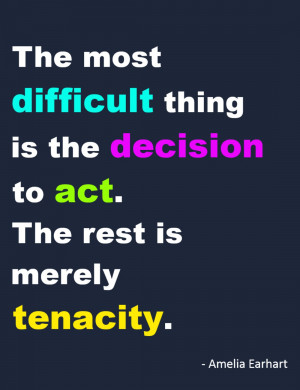 Inspirational quote from Amelia Earhart via http://lifeblooming.com