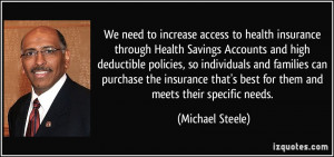 to increase access to health insurance through Health Savings Accounts ...