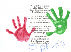 Preschool - handprints