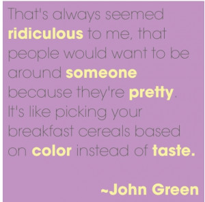 ... like picking your breakfast cereal based on color instead of taste