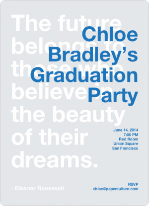 Graduation Quote Invitations - Celebrate Blue