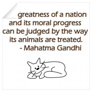 Gandhi Quote with Cat Wall Decal