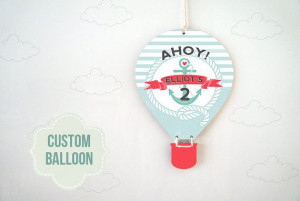 Nautical Birthday Hot Air Balloon - Custom
