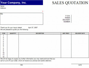 Sales quotation template comes with enough space to enter quotation ...