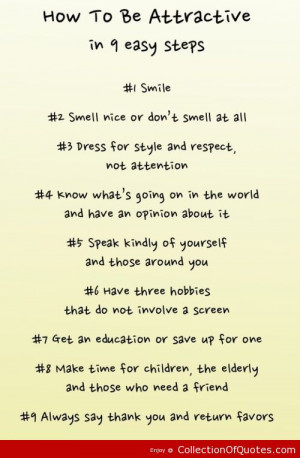 Be attractive in 9 easy steps quotes