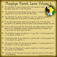 Murphy's Parrot Laws Volume 1 of....? More