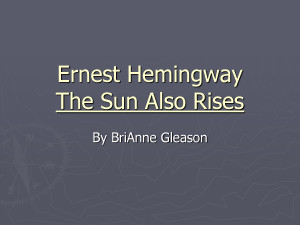 Ernest Hemingway The Sun Also Rises