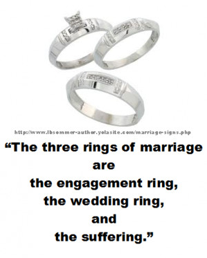 Funny marriage quote: The three rings of marriage are the engagement ...