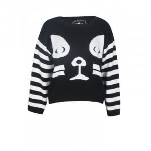 Mad Love Kissy Face Jumper in Black