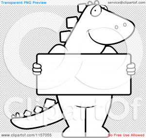 Holding Blank Sign Board Vector Outlined Coloring Page Cory