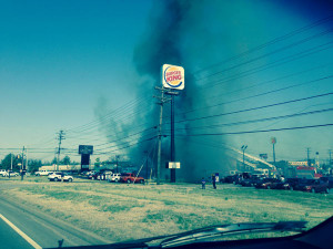 Burger King damaged by fire in Clarksville