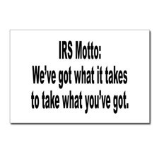 IRS Tax Motto Humor Postcards (Package of 8) for