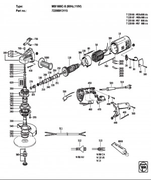 Fein 72206913115 Grinder Parts Breakdown Diagram