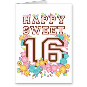 Happy Sweet 16 Candy Land Birthday Card