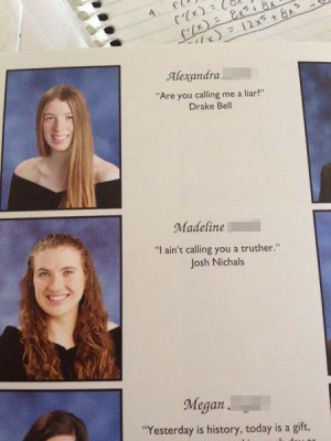 funny yearbook quotes drake josh