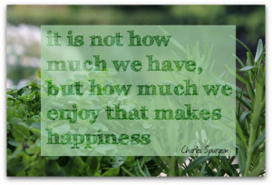 It is not how much we have, but how much we enjoy that makes happiness ...