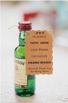 Mini Alcohol Bottles as Wedding Favors - for a winter wedding, tweak ...