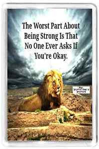 ... -Quote-Saying-Gift-Strong-Lion-Animal-Problem-Ask-Stone-Rock-No-One