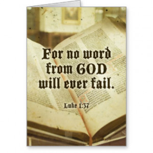 Luke 1:37 vintage Bible quote greetings card