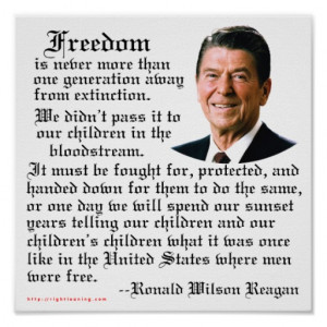 Reagan Freedom Quote Print