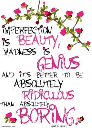 imperfection is beauty pink flowers cool pretty famous quotes marilyn ...