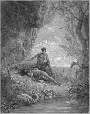 Paul Gustave Doré, Paradise Lost - Adam watches as Eve sleeps