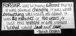 Sarah Dessen from “The Truth About Forever”