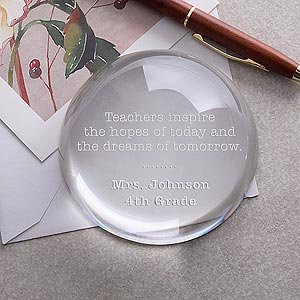 Personalized Teacher Paperweight - Inspirational Quotes Overviews