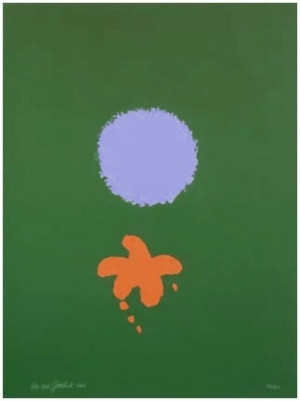 Adolph Gottlieb - Green Ground, Blue Disk (1966)