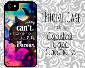 Galaxy Space Unicorn Quote Apple iP hone 4 4G 4S 5G Hard Plastic Cell ...