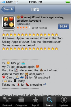 So here’s the one I picked: iEmoji [iTunes link]: