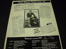 GENE PITNEY World Tour multi hype quotes 1983 PROMO POSTER AD mint ...