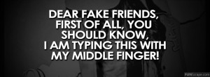 Dear Fake Friends Profile Facebook Covers