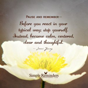 ... you react by jenni young calm and center yourself before you react by