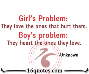 Girls Quotes About Boys Hurt Boy's problem