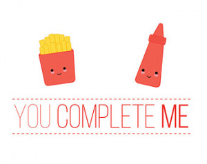 PDF DIY - Greeting card you complet e me ketchup and french fries ...