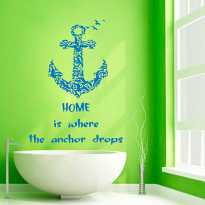 Wall Decals Wall Quotes Home Is Where The Anchor Drops Sea Gulls Vinyl ...