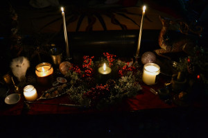 ... witchcraft altar Paganism pagan wicca sabbat yule yuletide pagan altar
