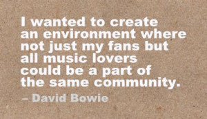 ... not just my fans but all music lovers could be a part of the same
