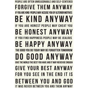 Inspirational Mother Teresa Quote : Do it Anyway