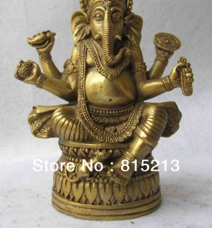 Buddhism Copper Brass Ganesha Ganapati Ganesh Lord God Elephant Buddha