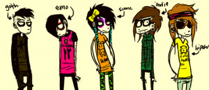 emo, goth, hipster, indie, scene, style
