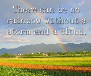 There can be no rainbow without a storm and a cloud picture quotes