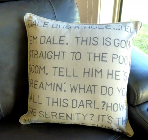 Stencilled Cushions - Movie Quotes