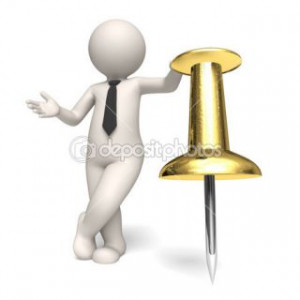 Shedule icon Gold push pin 3d business man Stock Photo © Jozsef