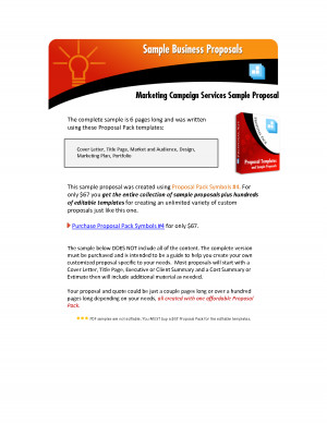 Marketing and Advertising Proposal Samples by unp56200